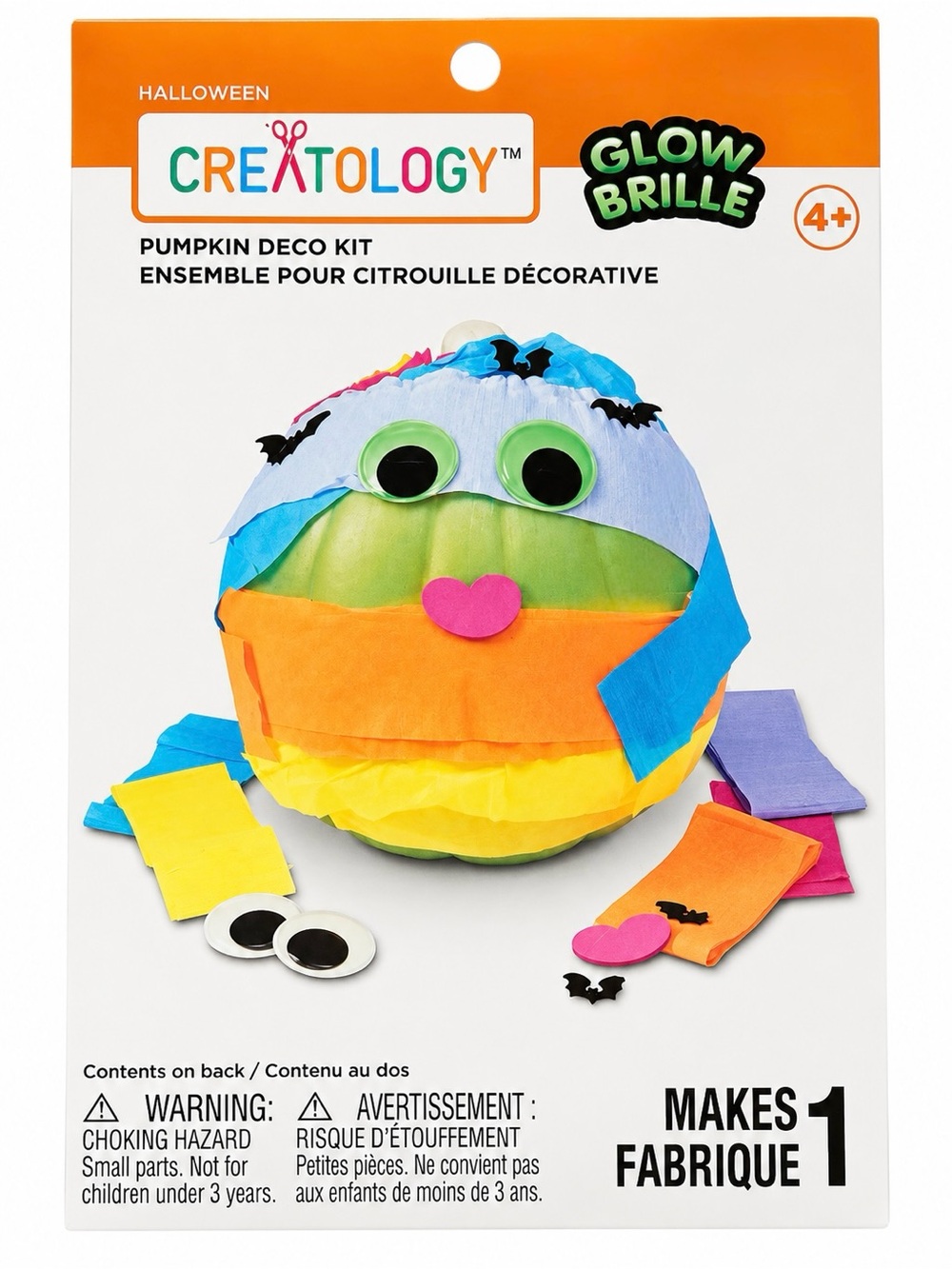 Creatology Glow Halloween Pumpkin Decorating Kit – Kids Craft Set Ages 4+
